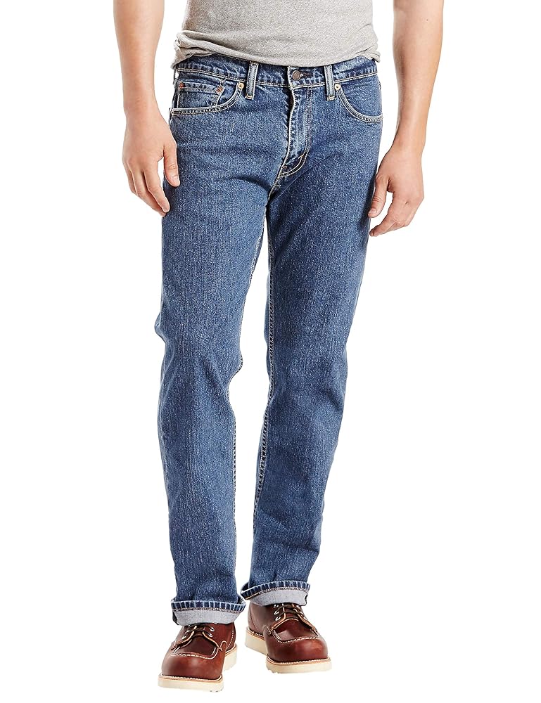 Levi's Men's 505 Regular Fit Jeans, Stonewash - Stretch, 42W